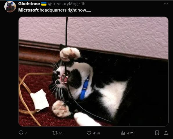 Memes fallo informático mundial.