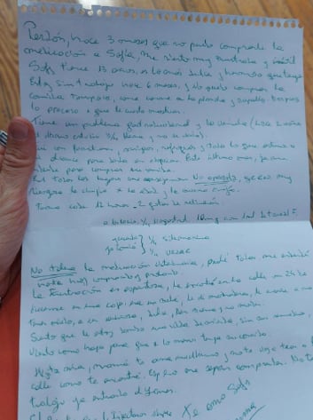 La mujer aseguró en su carta que se había quedado sin trabajo hace seis meses.