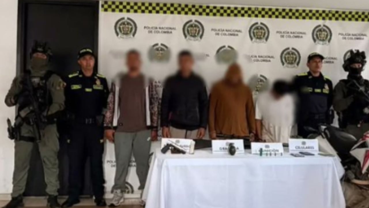 Imagen de capturados señalados de intimidar a campesinos.