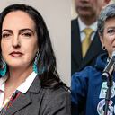 María Fernanda Cabal, senadora del Centro Democrático, y la alcaldesa Claudia López.
