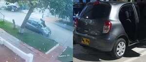 Segundo carro abandonado por falsos policías en Barranquilla.