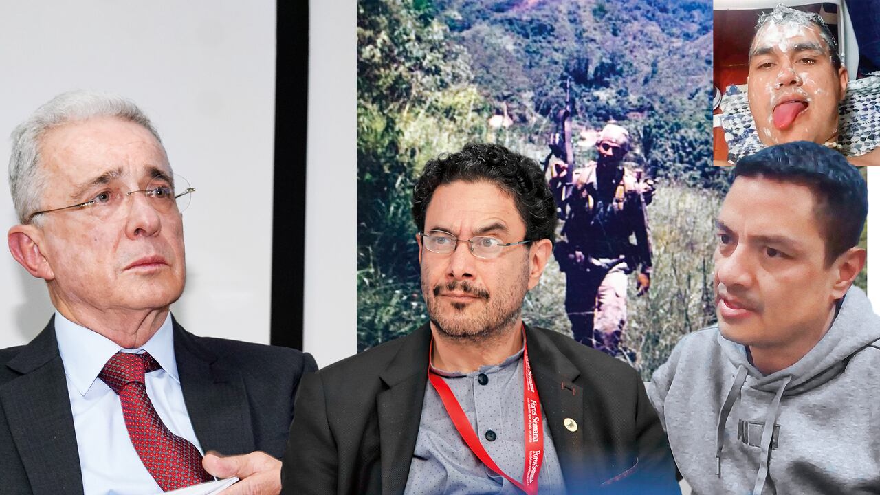 Expresidente Álvaro Uribe, Iván Cepeda y Óscar Hernán Monsalve, hermano de Juan Guillermo Monsalve (en la parte superior).