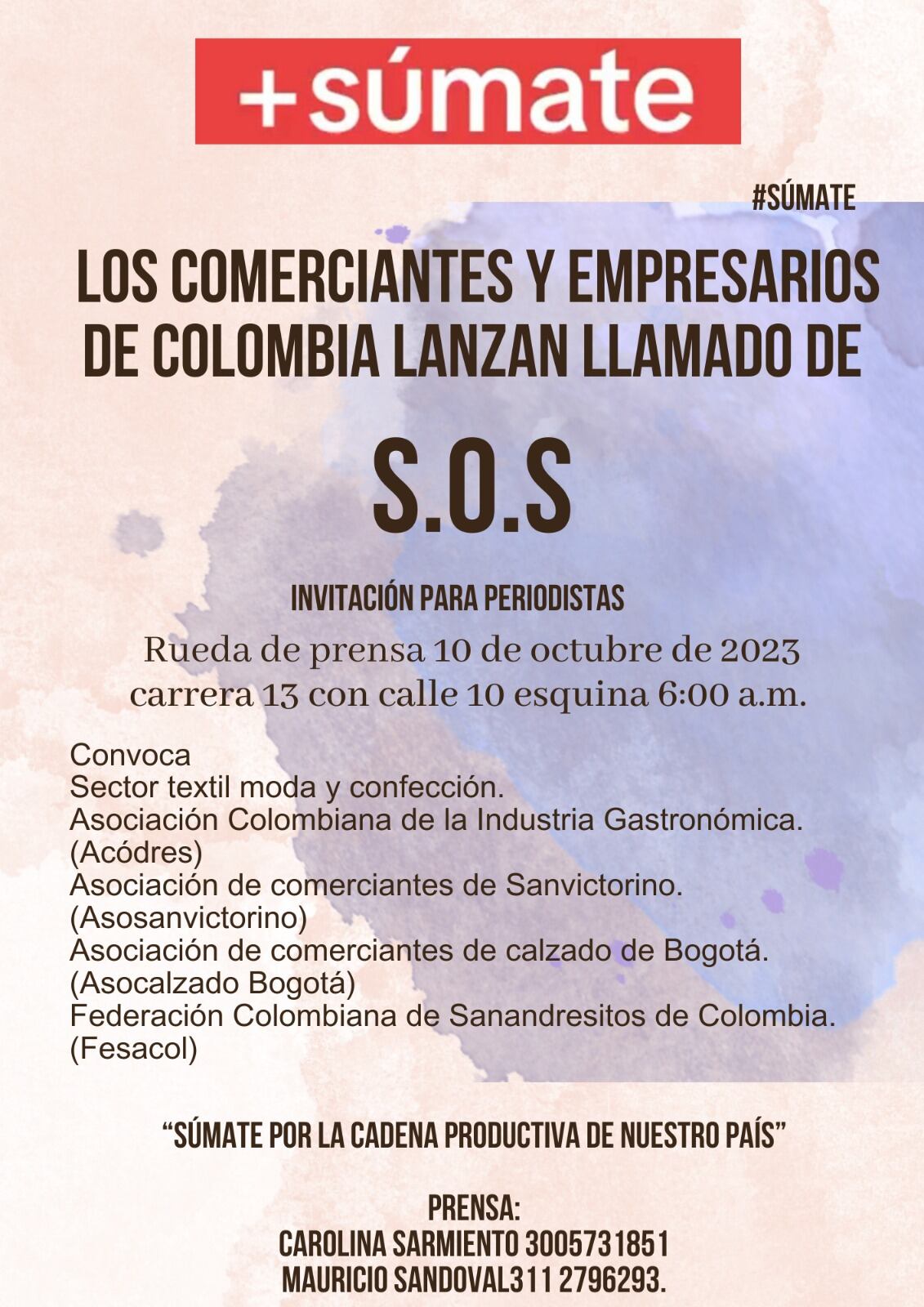 S.O.S de empresarios y líderes del sector gastronomía.