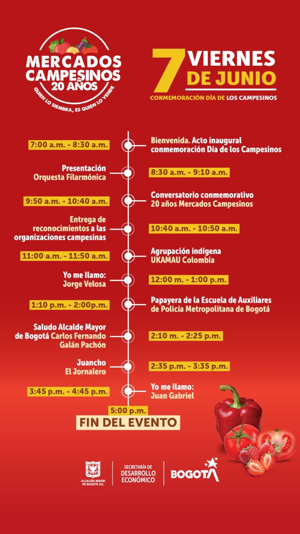 Programación mercado campesino 7 de junio