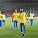 LIMA, PERÚ - 13 DE OCTUBRE: Neymar Jr. de Brasil celebra después de anotar un gol durante un partido entre Perú y Brasil como parte de los Clasificatorios Sudamericanos para Qatar 2022 en el Estadio Nacional de Lima el 13 de octubre de 2020 en Lima, Perú. (Foto de Paolo Aguilar-Pool / Getty Images)