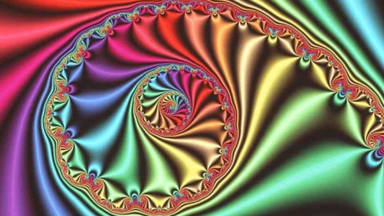Gráfico de computadora que muestra una imagen fractal "espiral" tridimensional derivada del conjunto Julia, inventado y estudiado durante la Primera Guerra Mundial por los matemáticos franceses Gaston Julia y Pierre Fatou.