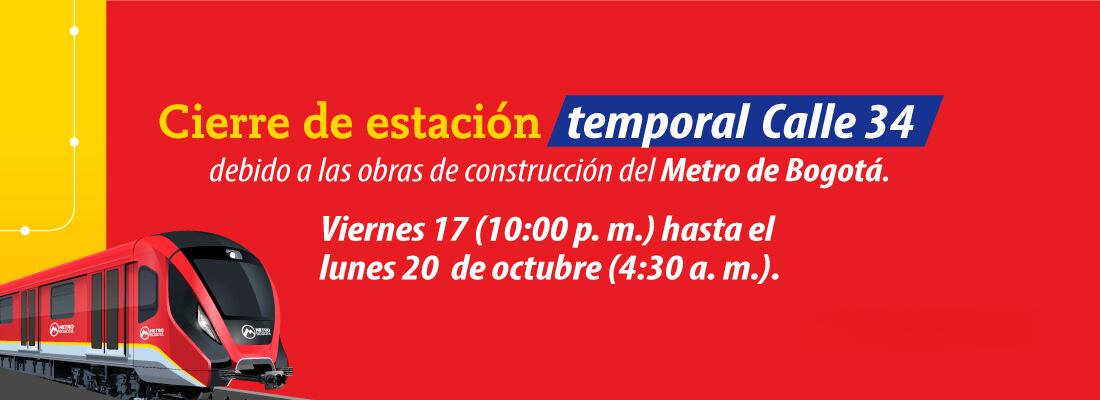 Pilas viajero, en estas fechas del cierre de importante estación de TransMilenio por obras del Metro de Bogotá
