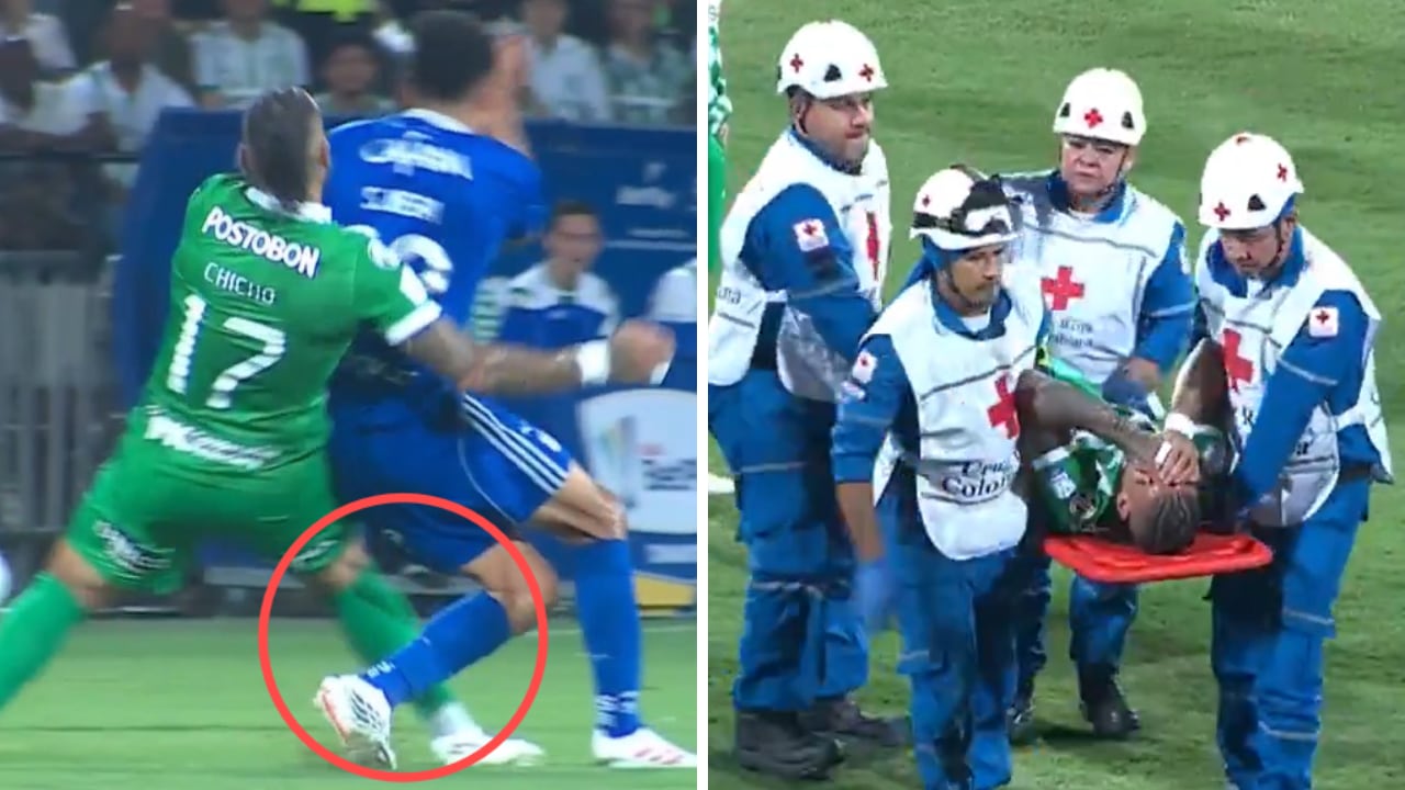 Cristian Chicho Arango, lesionado con Nacional ante Millonarios.