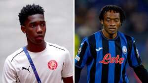 Yaser Asprilla y Juan Guillermo Cuadrado en Champions League.