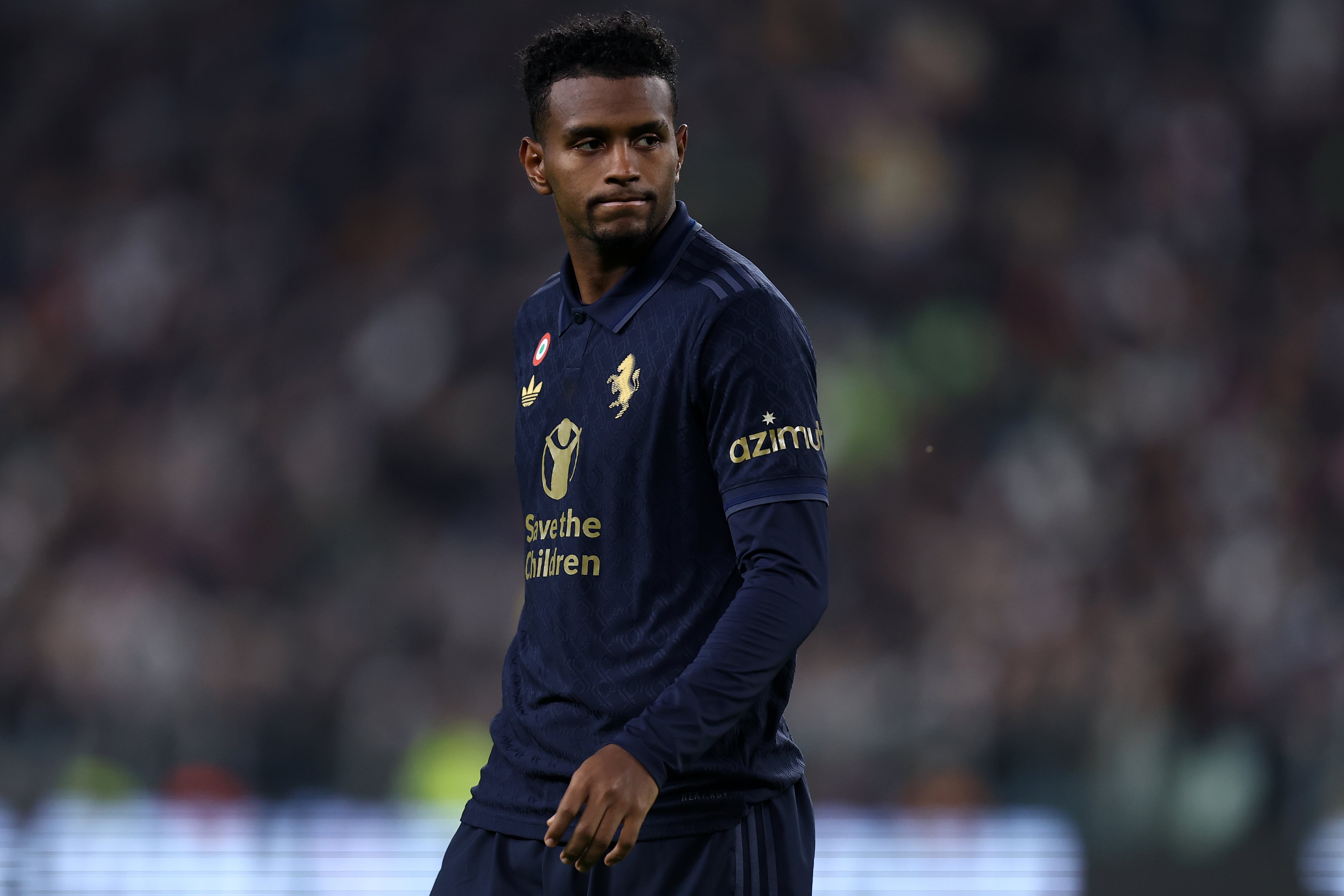 Turin, Italy - October 19: Juan David Cabal of Juventus Fc looks on during the Serie A match between Juventus and SS Lazio at Allianz Stadium on October 19, 2024 in Turin, Italy. (Photo by sportinfoto/DeFodi Images via Getty Images)
