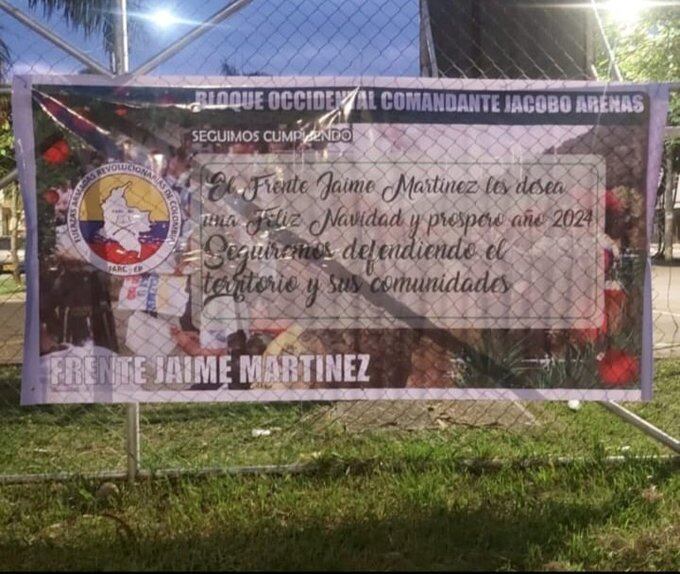 El grupo armado ilegal dejó un mensaje de navidad en tres barrios de Jamundí.