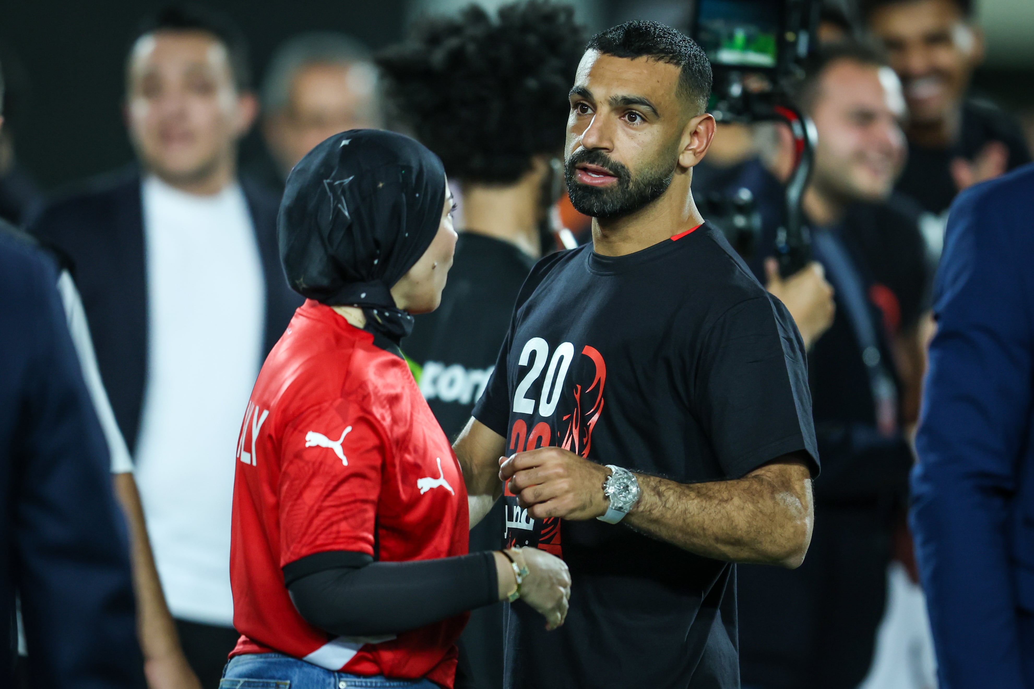 Mohamed Salah y su esposa, Magi Saqed.