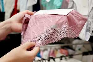 Concept of shopping, customer during sale, female fashion, sexy underwear