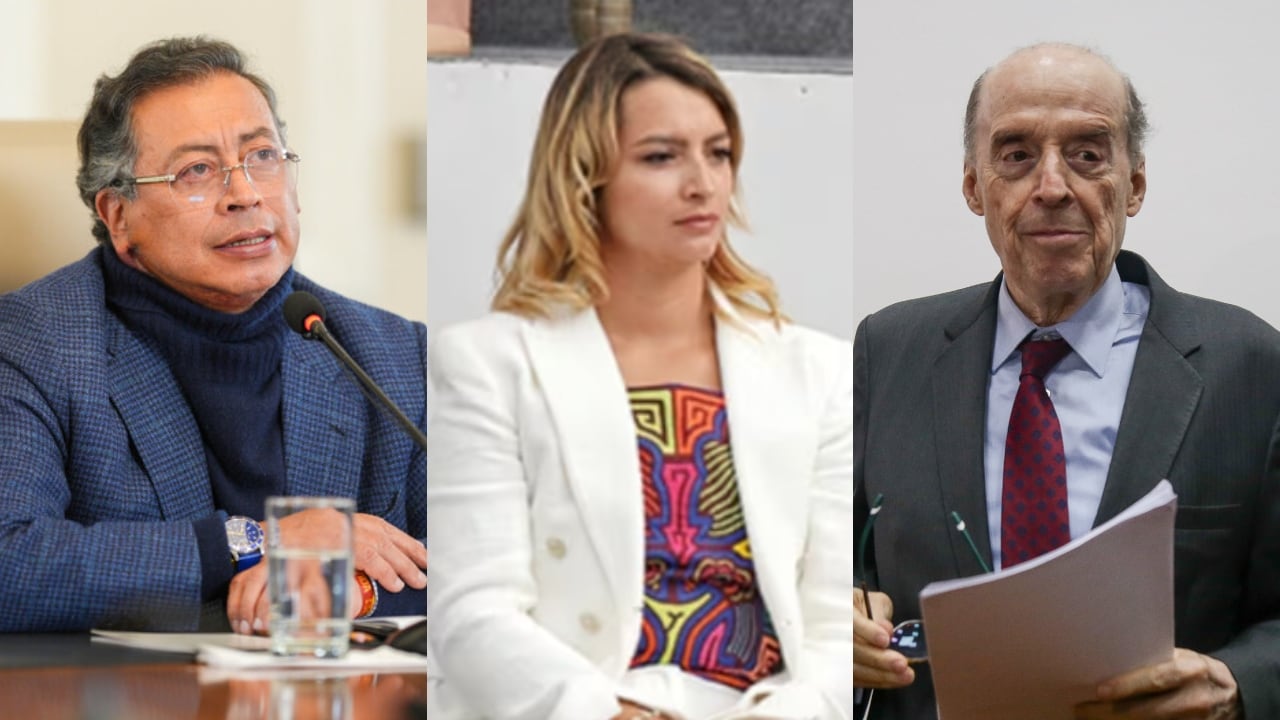 De izquierda a derecha: Gustavo Petro, Andrea Petro y Álvaro Leyva.