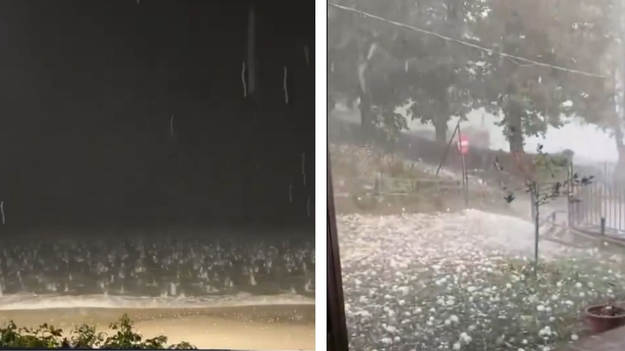 La fuerte granizada cubrió las calles y playas de Canasvieiras, en Florianópolis, Brasil.