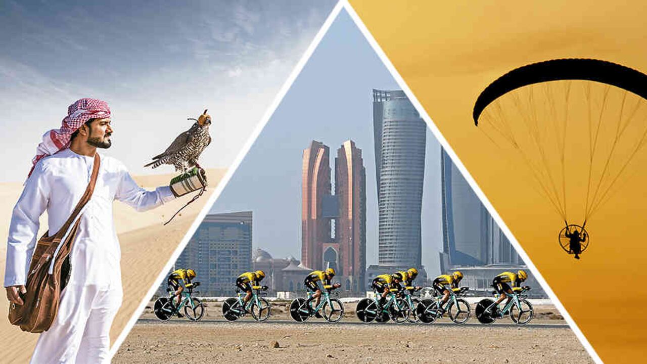 La cetrería, el ciclismo y el paracaídismo son algunas de las prácticas deportivas más populares en los EAU.