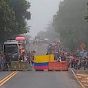 Los manifestantes están ubicados en el sector del intercambiador La Lizama, ubicado en el kilómetro 6.