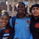 Las jugadoras de la Selección Colombia Femenina durante la visita a Roma.