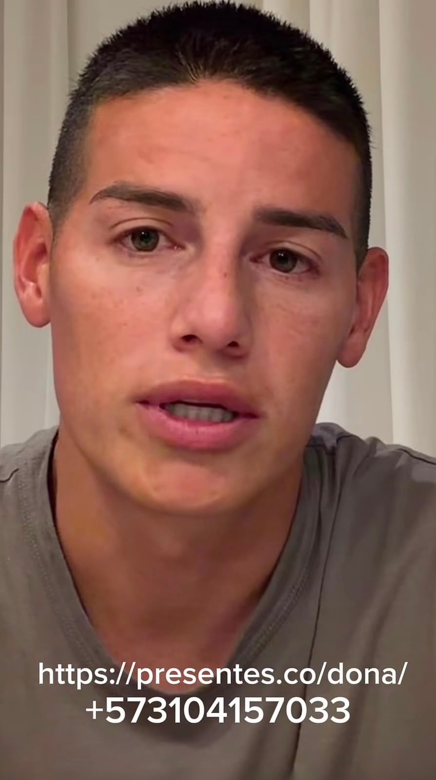 Número de teléfono habilitado por la Fundación Colombia Somo Todos, de James Rodríguez, para donaciones.
