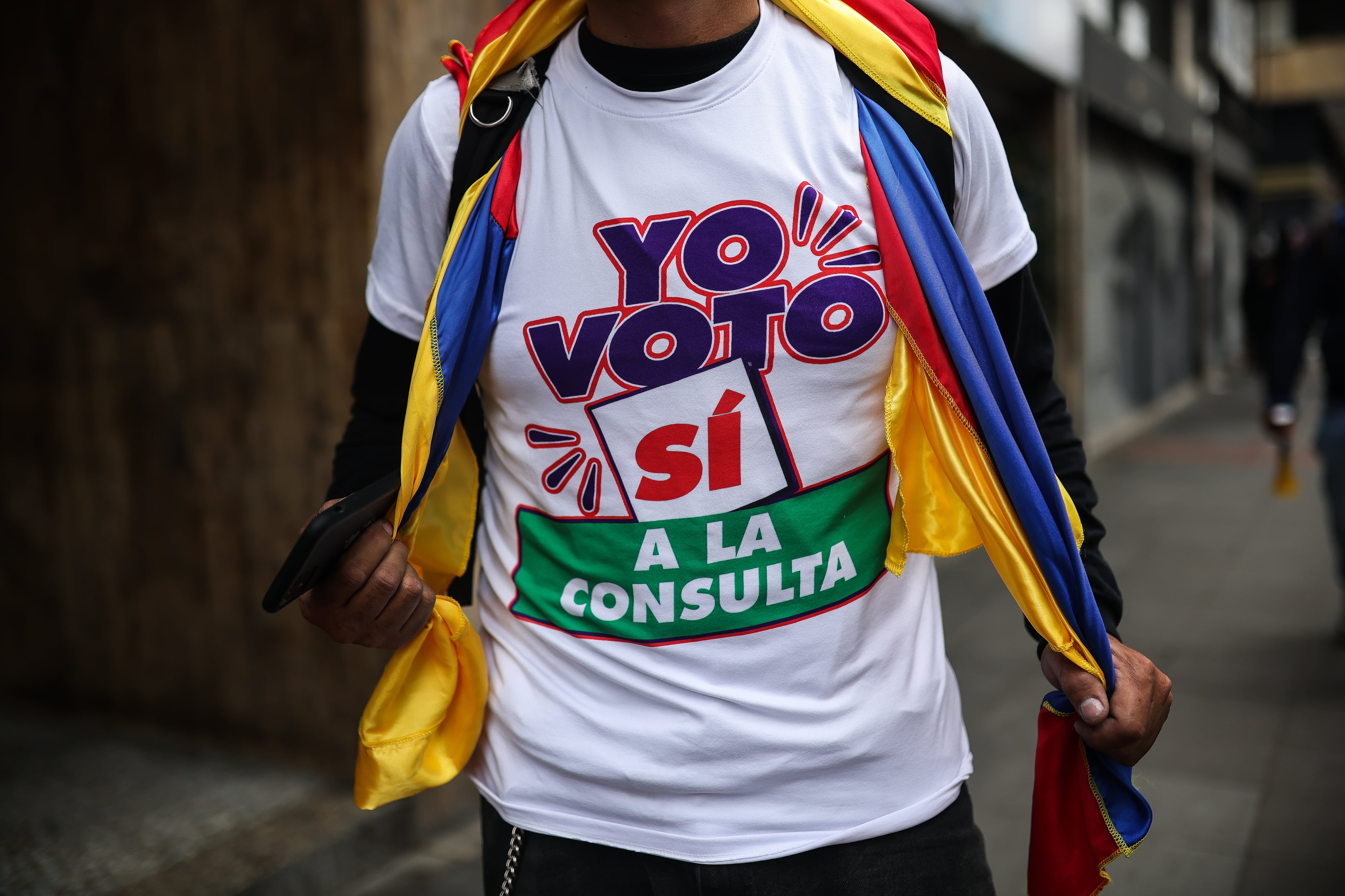 Marchas apoyo a la consulta popular, en el centro de Bogotá