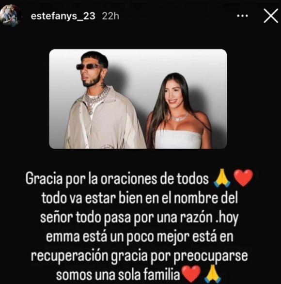 Novia de Anuel revela información de la salud del cantante luego de haber sido operado de urgencia