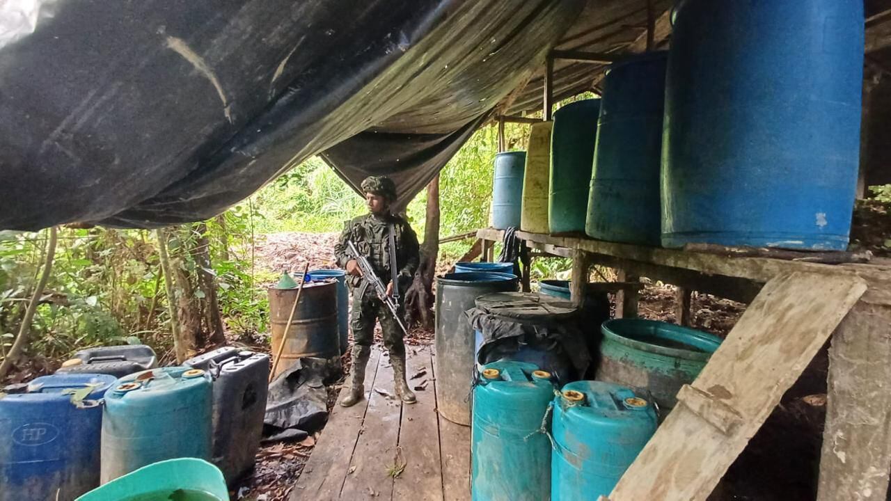 Las Fuerzas Militares localizaron y destruyeron cuatro laboratorios para el procesamiento de droga en el occidente del  Cauca.
