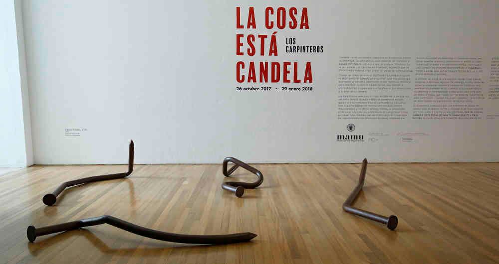 Clavos Torcidos, 2013 Vistas de la instalación en La cosa está candela, Museo de Arte Miguel Urrutia (MAMU), 2017 Metal Dimensiones variables © Los Carpinteros Cortesía Galería Peter Kilchmann, Zurich Foto: Guillermo Torres / Revista Semana