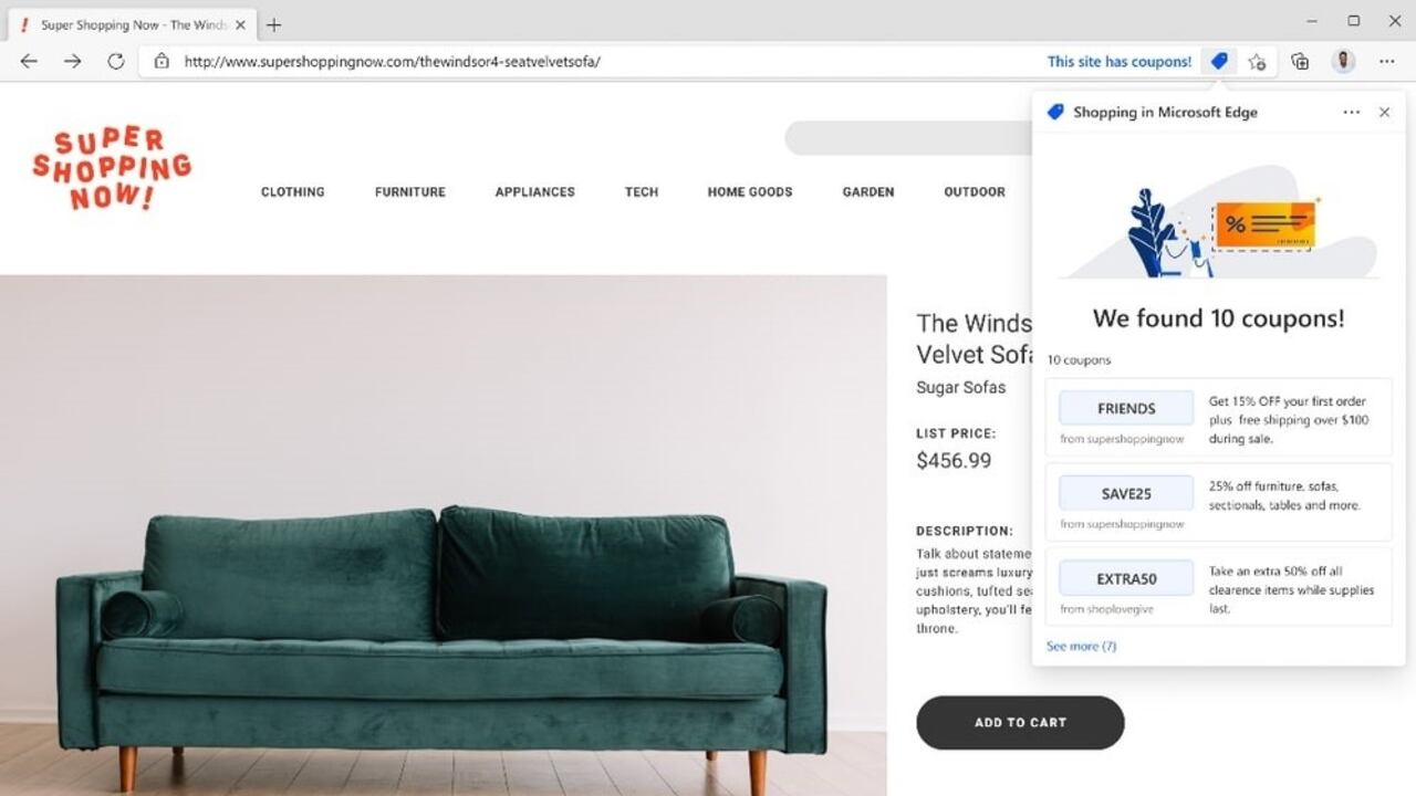 Funcionamiento de los cupones automático en la versión de escritorio de Microsoft Edge
MICROSOFT
11/5/2021