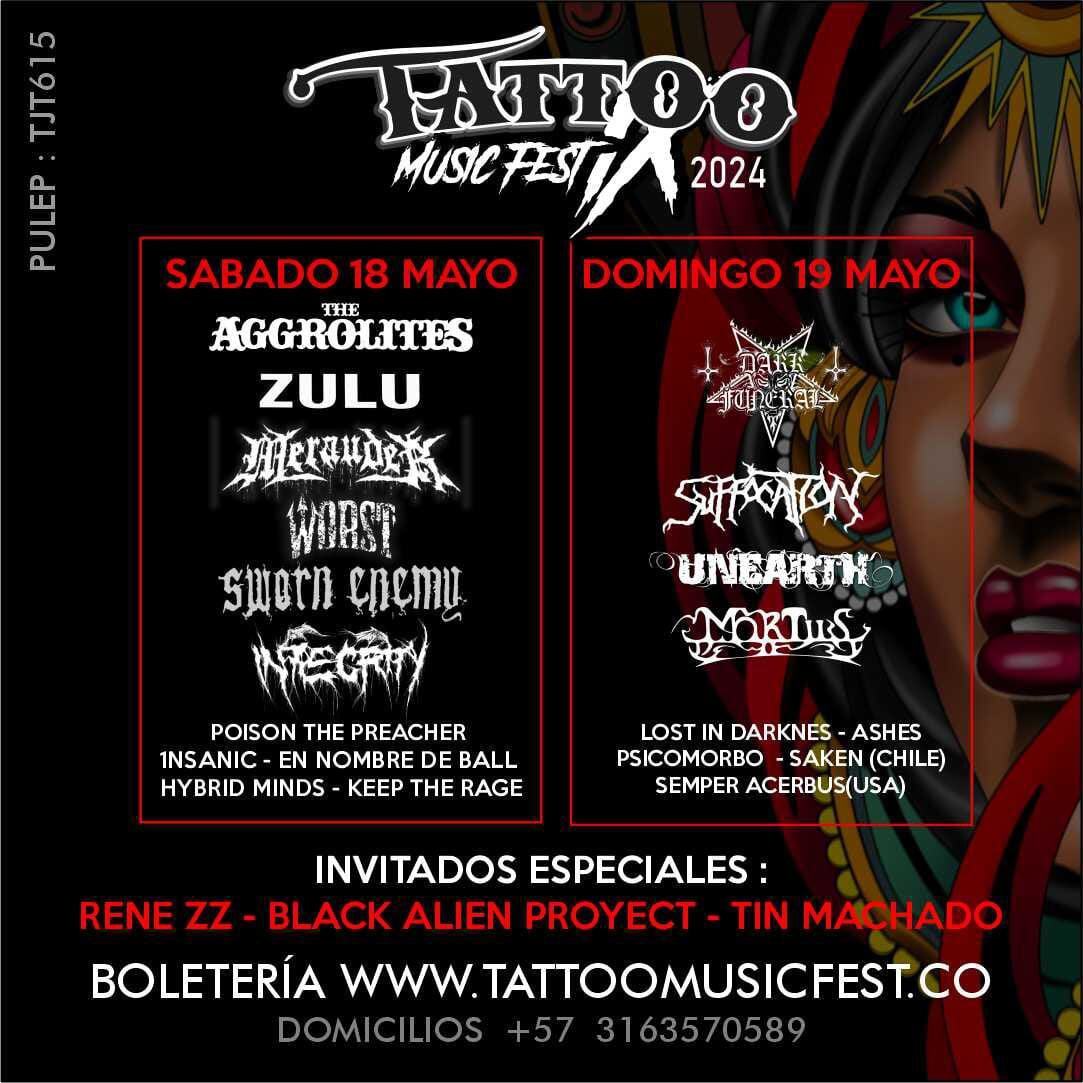 Programación musical del Tattoo Music Fest.