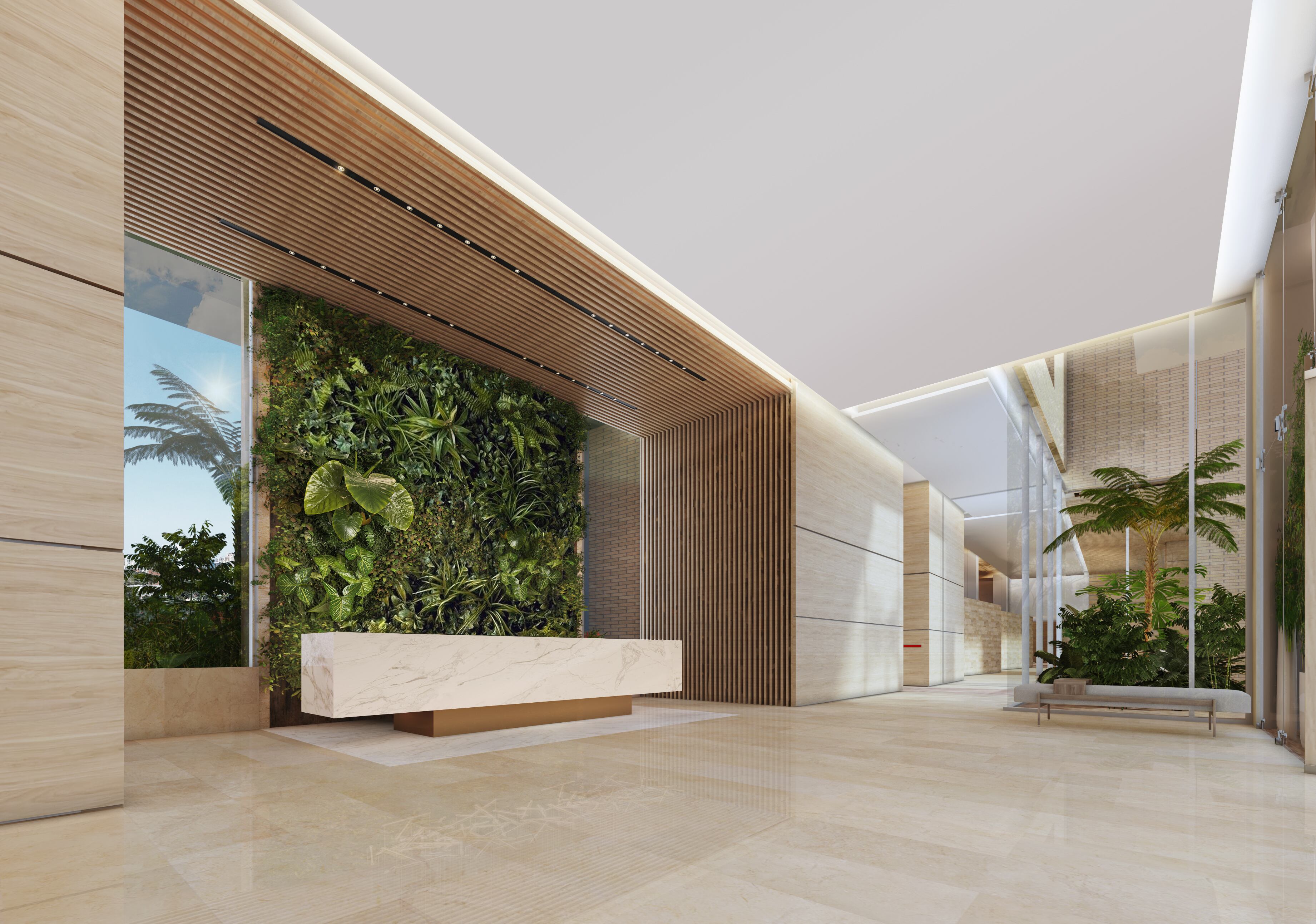 La elegancia y el buen gusto en L'Unique se perciben desde la entrada al conjunto, con un imponente lobby principal y accesos privados para cada apartamento.