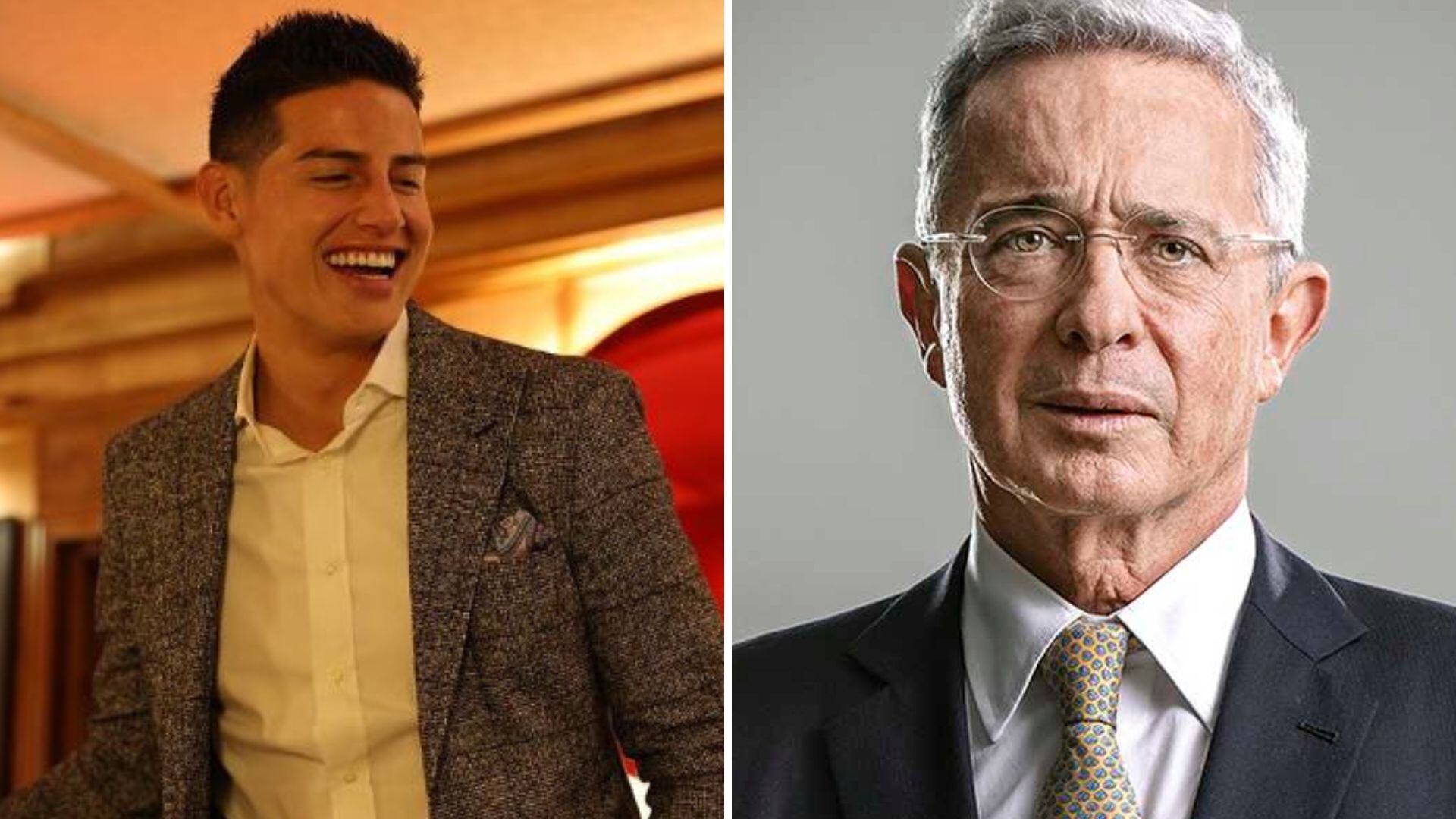 James Rodríguez y Álvaro Uribe