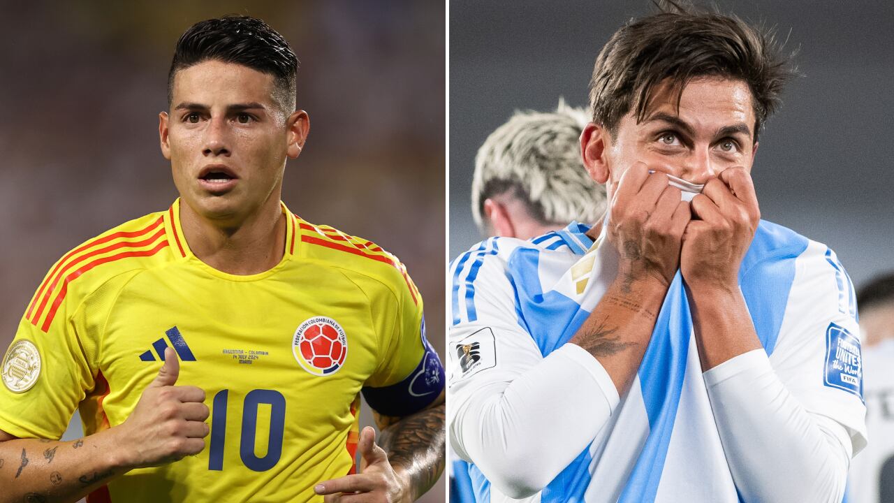 James Rodríguez y Paulo Dybala, los portadores de la número 10 en Colombia vs. Argentina