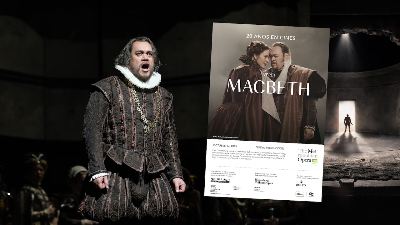 'Macbeth', de la Met Opera Live HD, en cines de Colombia este sábado 17 de octubre de 2026. Imperdible.