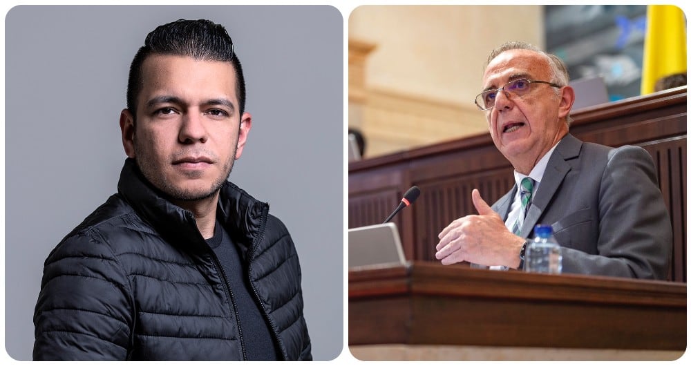 El senador Jota Pe Hernández y el ministro de Defensa, Iván Velásquez.