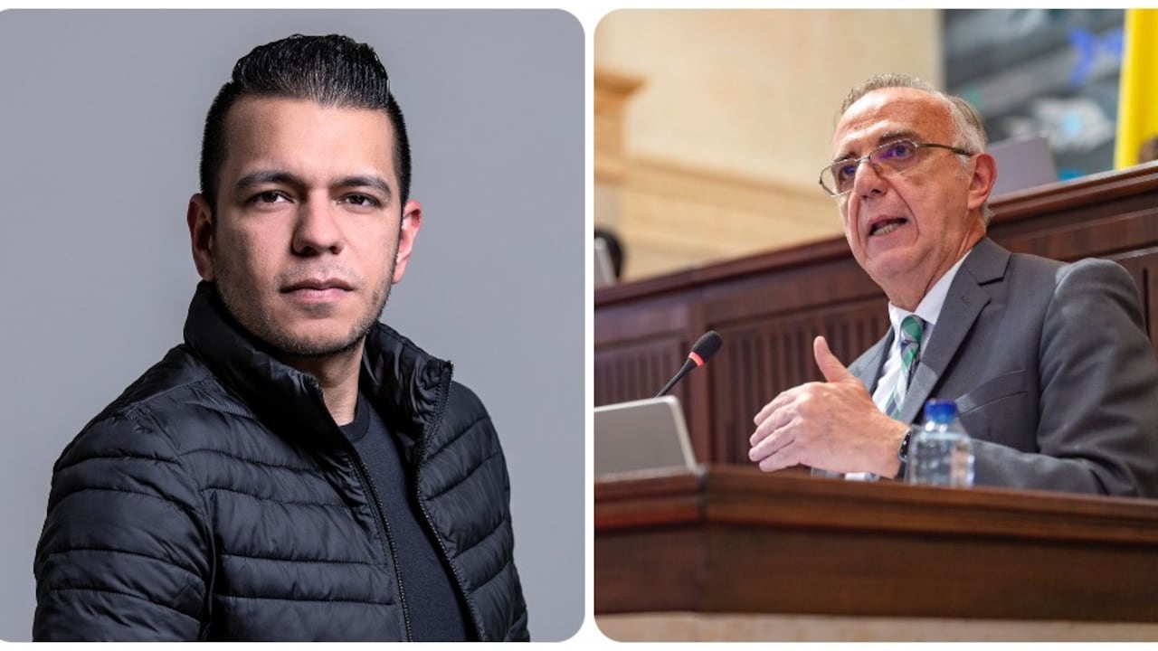 El senador Jota Pe Hernández y el ministro de Defensa, Iván Velásquez.