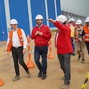 El alcalde electo Carlos Fernando Galán visitando las obras del patio taller del Metro de Bogotá