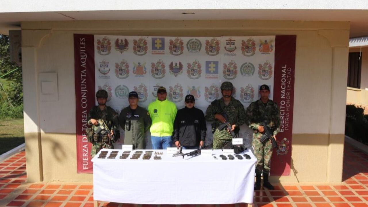Durante la operación militar se incautó material de guerra e intendencia, que sería utilizado para atentar contra la población civil y la Fuerza Pública.