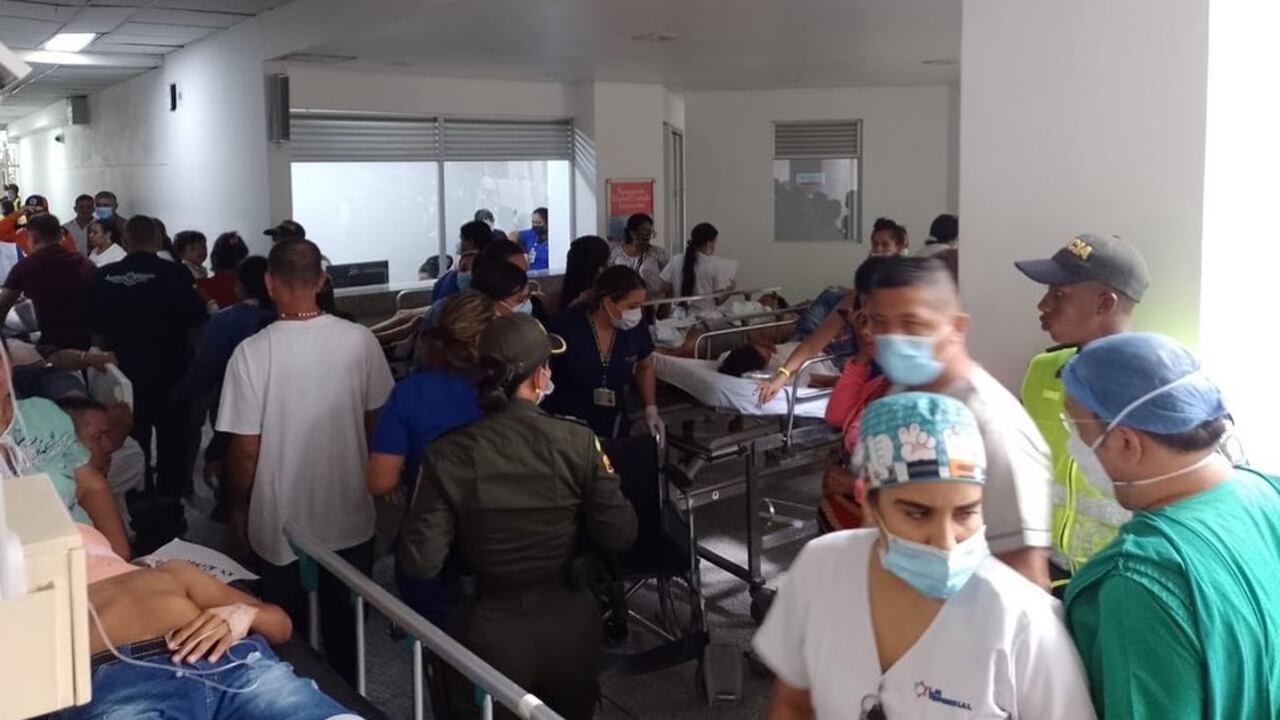 Atención a víctimas de El Espinal, tras el incidente ocurrido este domingo, 26 de junio.