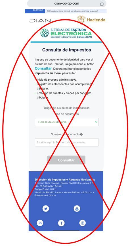 Con la creciente preocupación por los fraudes digitales, se ha instado a la ciudadanía a estar alerta ante mensajes sospechosos que simulan ser de la DIAN, alertando que "sus cuentas podrían ser embargadas debido a un impuesto pendiente".