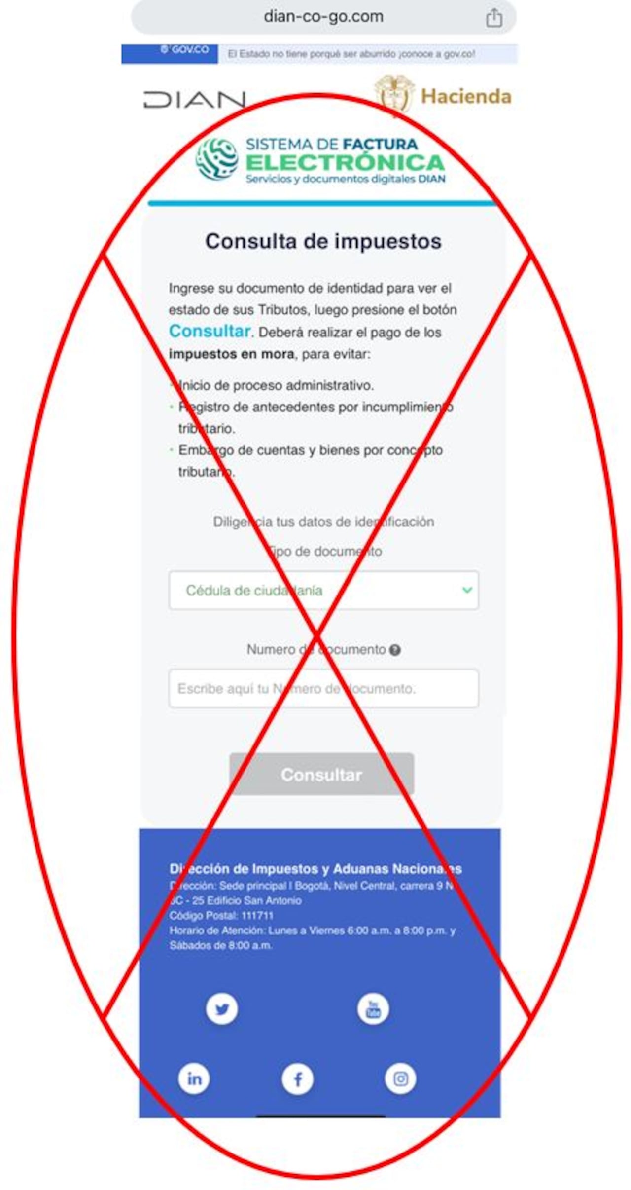 Con la creciente preocupación por los fraudes digitales, se ha instado a la ciudadanía a estar alerta ante mensajes sospechosos que simulan ser de la DIAN, alertando que "sus cuentas podrían ser embargadas debido a un impuesto pendiente".