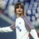 MIAMI, FLORIDA - FEBRUARY 5: Singer Danny Ocean prepares to throw the ceremonial first pitch of a game between Venezuela and Mexico at loanDepot Park as part of Serie del Caribe 2024 on February 5, 2024 in Miami, Florida. (Photo by Luis Gutierrez/Norte Photo/Getty Images)