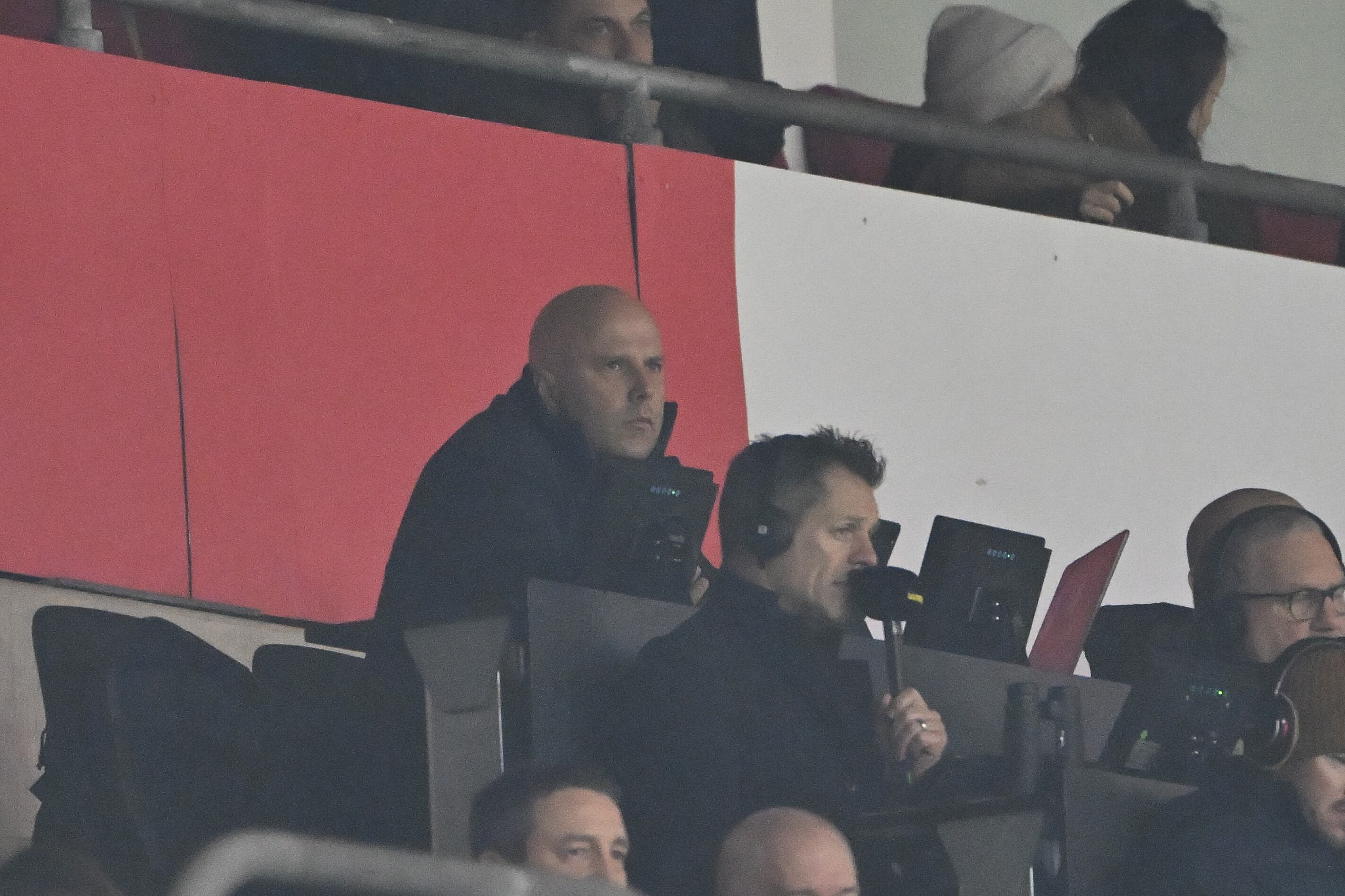 SOUTHAMPTON, ENGLAND - DECEMBER 18: Arne Slot, Manager of Liverpool, is seen in the stands during the Carabao Cup Quarter Final match between Southampton and Liverpool at St Mary's Stadium on December 18, 2024 in Southampton, England. (Photo by Dan Mullan/Getty Images)