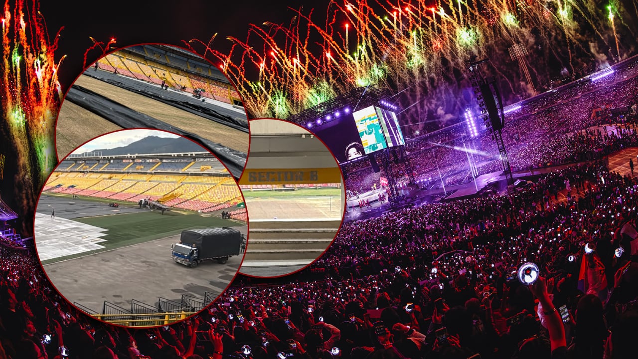 Así quedó la gramilla del Estadio El Campín tras los conciertos de BTS