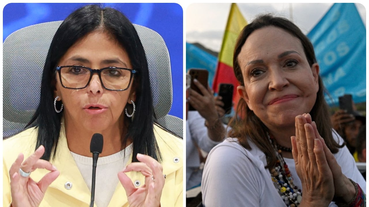 Delcy Rodríguez y María Corina Machado.