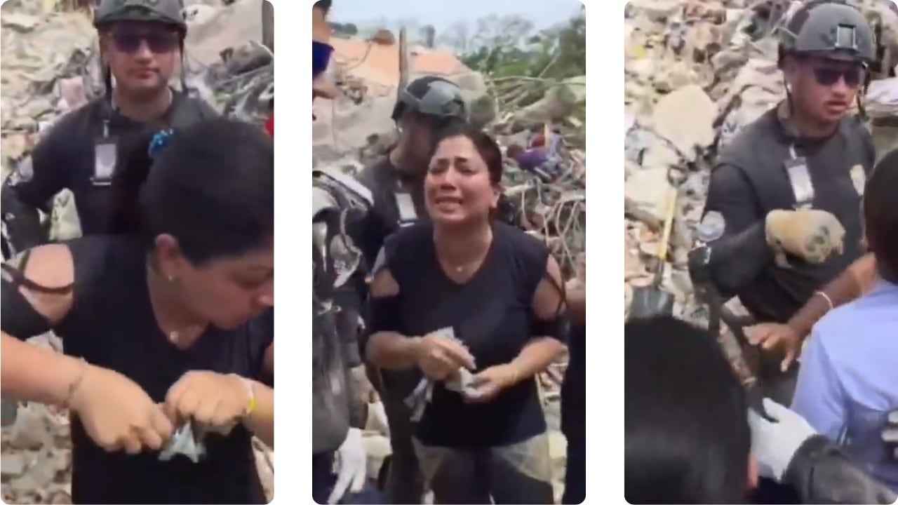 Un policía fue grabado por vecinos mientras presuntamente sustraía dólares en una de las zonas afectadas.
