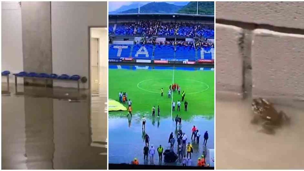 Por las afectaciones, que se desbordaron desde los camerinos hasta la cancha de juego, el encuentro entre Unión Magdalena y Junior tuvo que suspenderse.