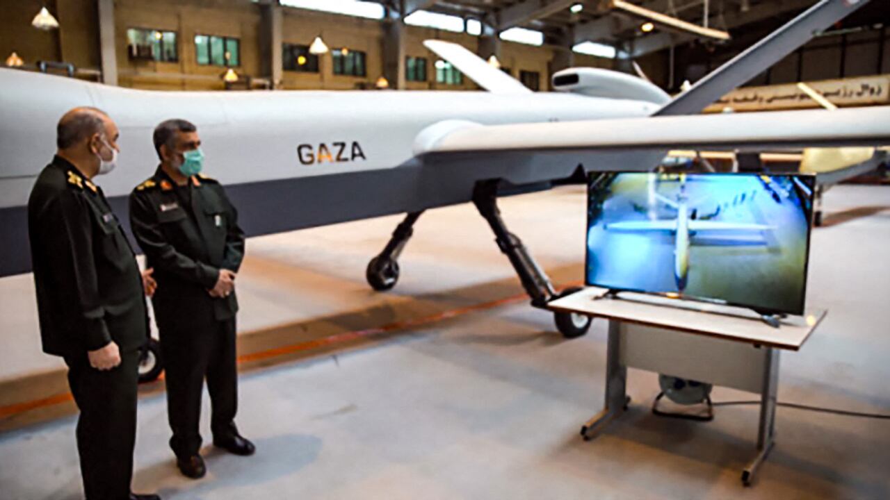 El dron de guerra Gaza, presentado por Irán.