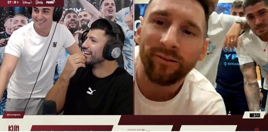 Kun Agüero y Lionel Messi conversan en la antesala de los cuartos de final del Mundial