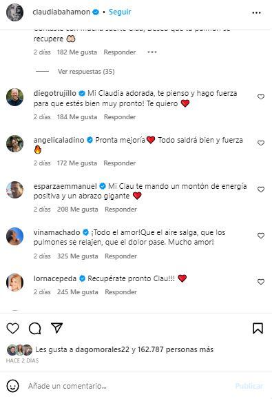 Famosos le han enviado mensajes de aliento a Claudia Bahamón