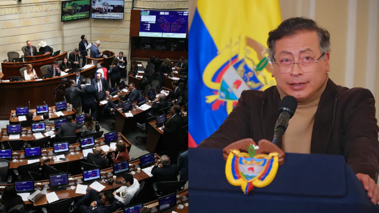 Plenaria del Senado y el presidente Gustavo Petro.